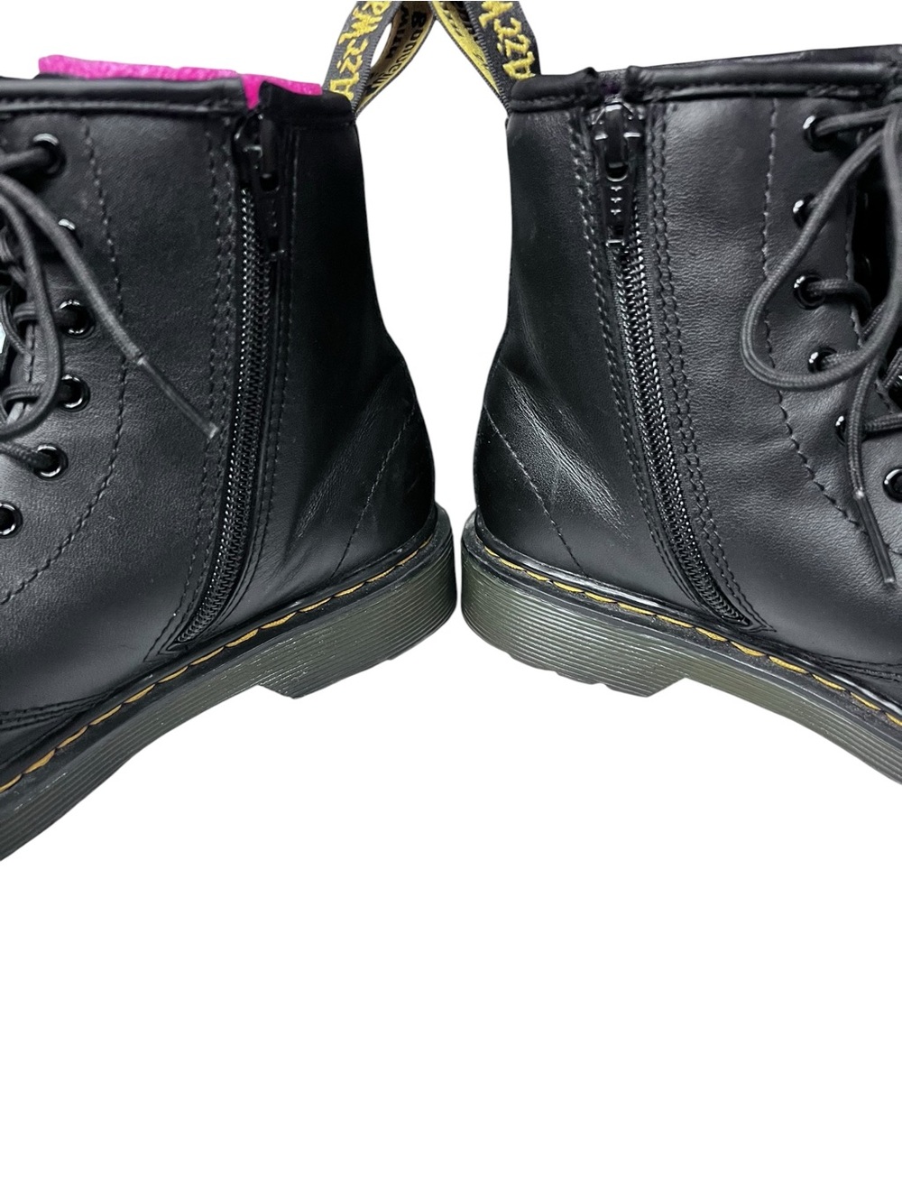 Doc Martens Kids US 4 Air Wair 1460 J Black Combat Boots Side Zip - Picture 8 of 9
